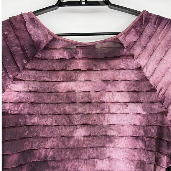 Catherine’s Tiered Ruffle Womens Top Sz 4X Whimsigoth Boho Indie Tie Dye FLowy - Picture 7 of 9